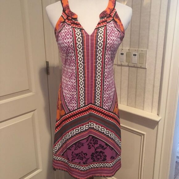 Hale Bob orange and pink sleeveless dress NWT - Picture 3 of 12